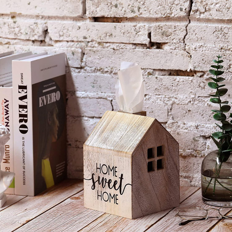 Gracie Oaks House Tissue Box Cover House Shaped Tissue Box Holder